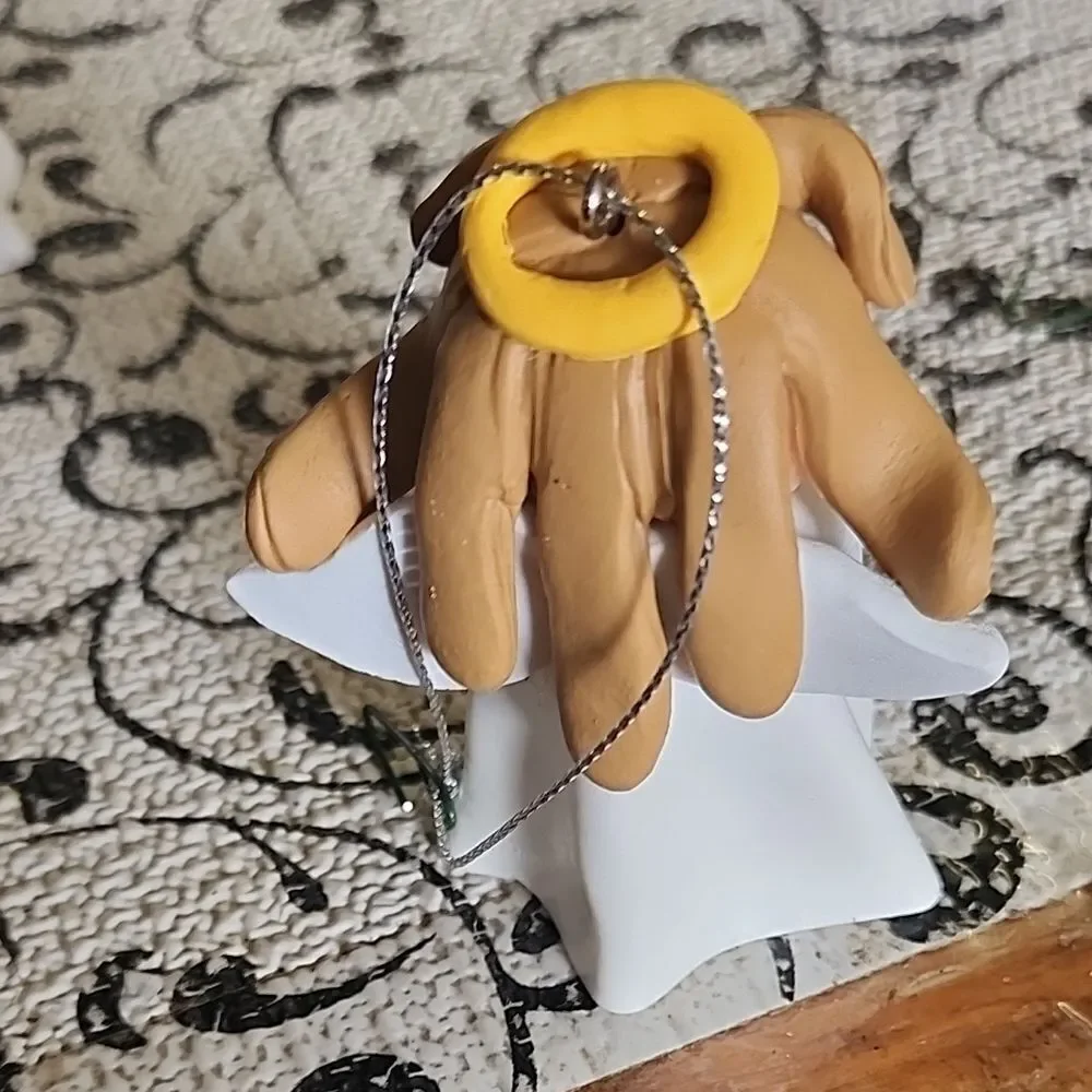 Source Unknown Angel Ornaments with Yellow and White Accents